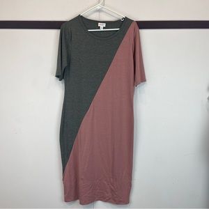 Color blocked body-con dress